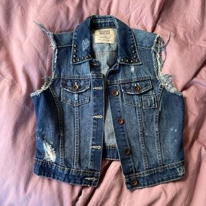 Zara cropped jean vest